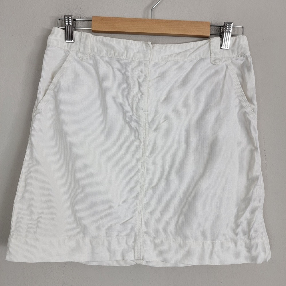 J. Crew White Corduroy Mini Skirt Womens 6 Summer Resort Preppy Casual Cotton